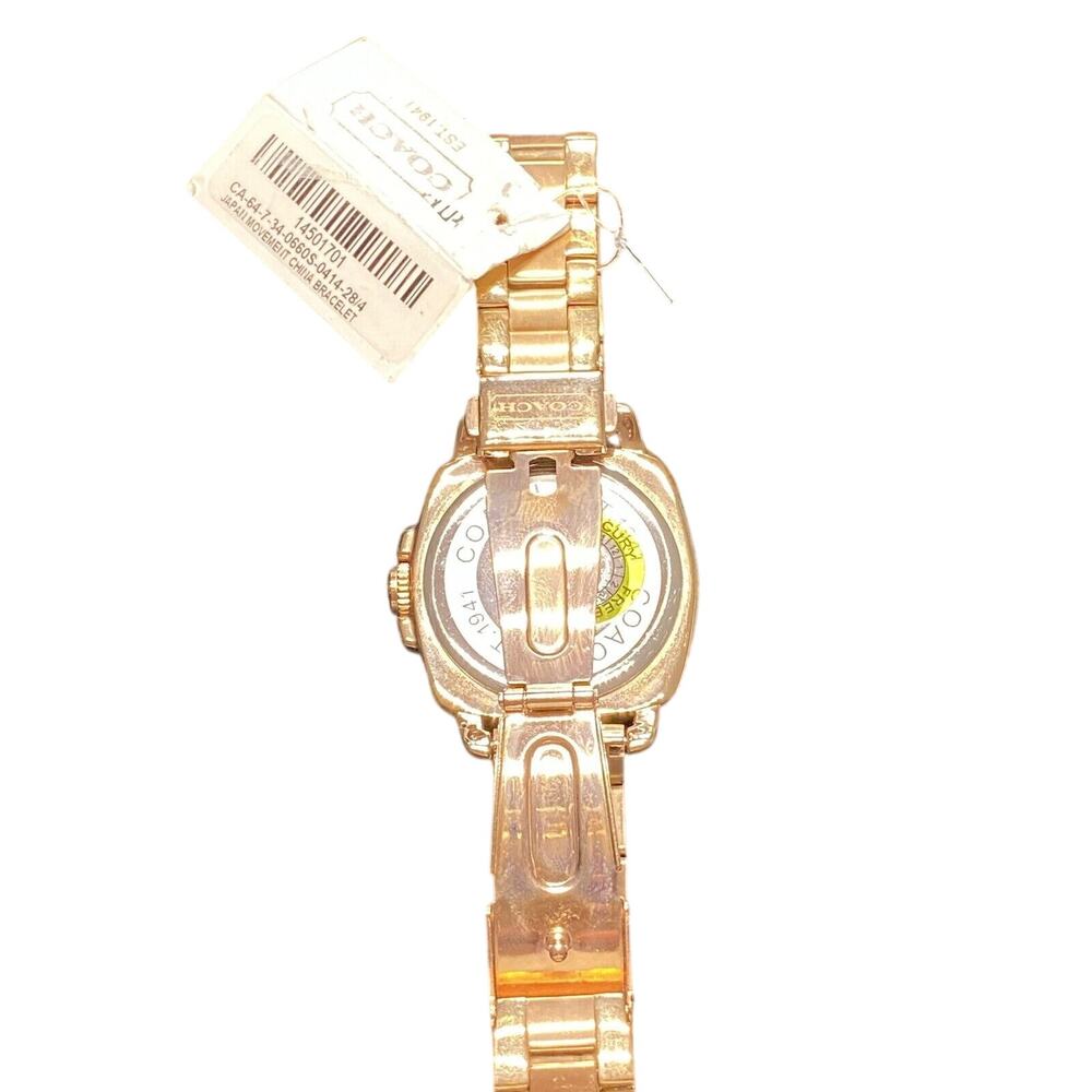 Coach Women's Boyfriend Mini Rose Gold Tone Bracelet 14501701 Womens Watch - Picture 4 of 8
